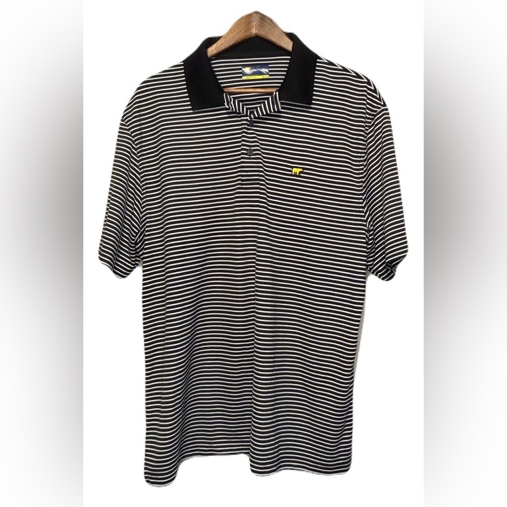 Jack Nicklaus Striped Polo Golf Shirt Men’s Size XL Black and White